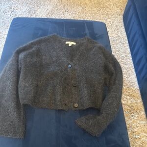 Banana Republic Charcoal Cardigan Soft Mo-hair Sweater